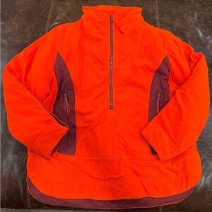 Orange and Burgundy Pullover Jacket
